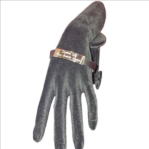Rustic Cuff Dream Big Genuine Leather Band Bracelet